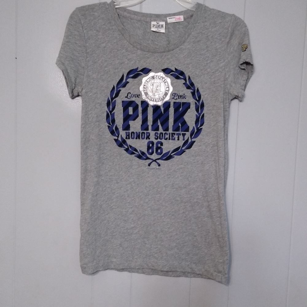 PINK Victoria's Secret Love Pink grey t-shirt